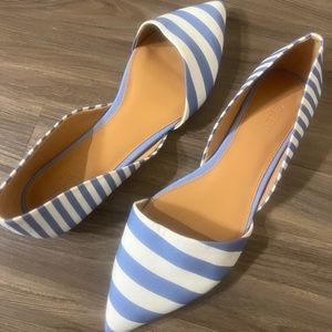 J. Crew Blue & White Striped Flats